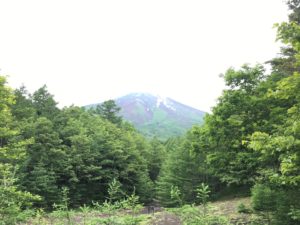 富士山3合目から頂上を見る